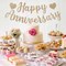 Pre-Strung Happy Anniversary Banner - Gold Glitter (Happy Anniversary - Gold)